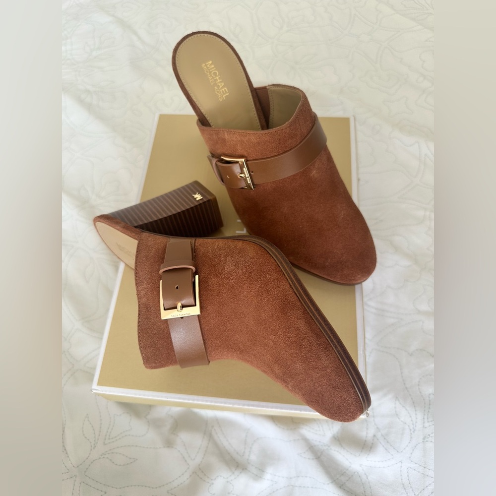 New Michael Kors Brown Suede Women's Mules size 8